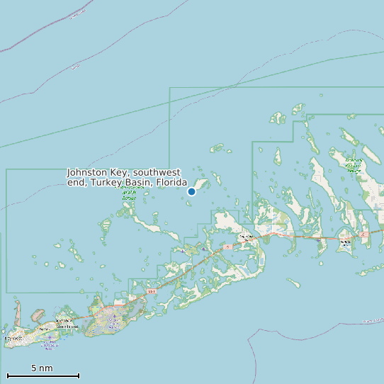 Map of Johnston Key, southwest end, Turkey Basin, Florida Tide Prediction Station