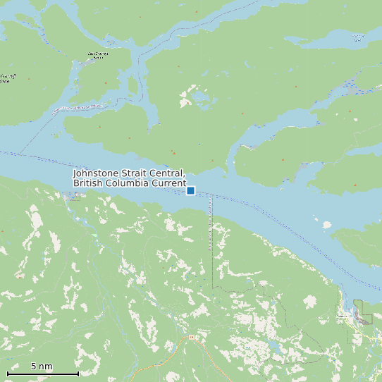 Map of Johnstone Strait Central, British Columbia Current Prediction Station
