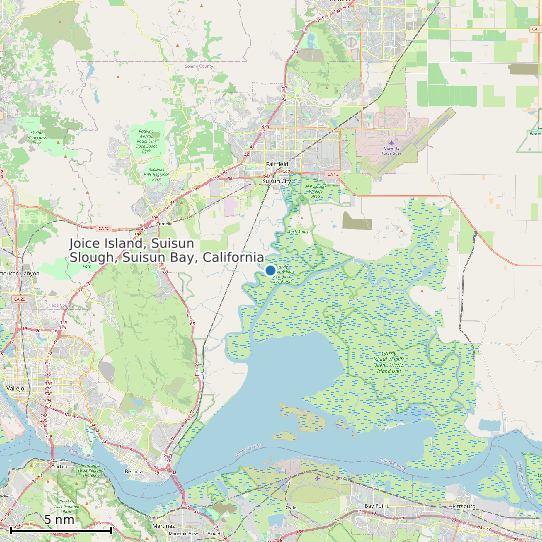 Map of Joice Island, Suisun Slough, Suisun Bay, California Tide Prediction Station