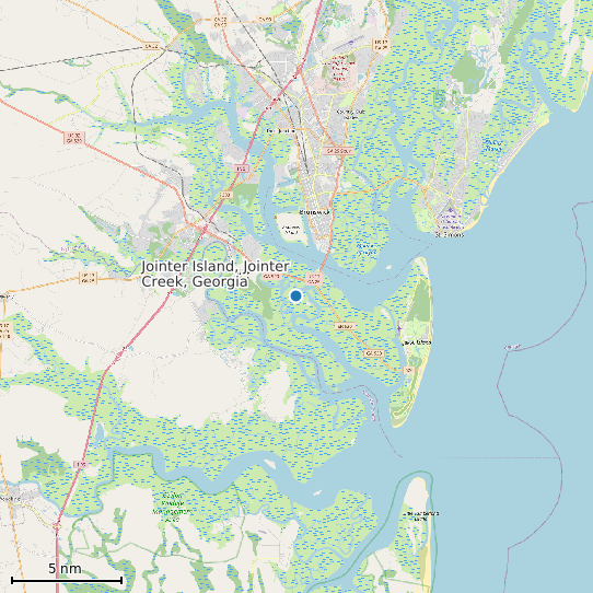 Map of Jointer Island, Jointer Creek, Georgia Tide Prediction Station