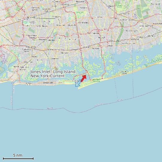 Map of Jones Inlet, Long Island, New York Current Prediction Station