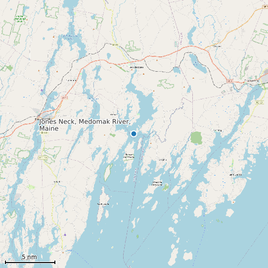 Map of Jones Neck, Medomak River, Maine Tide Prediction Station