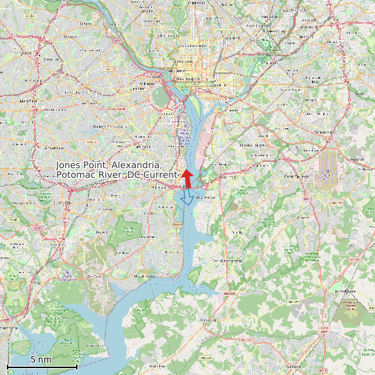 Map of Jones Point, Alexandria, Potomac River, DC Current Prediction Station