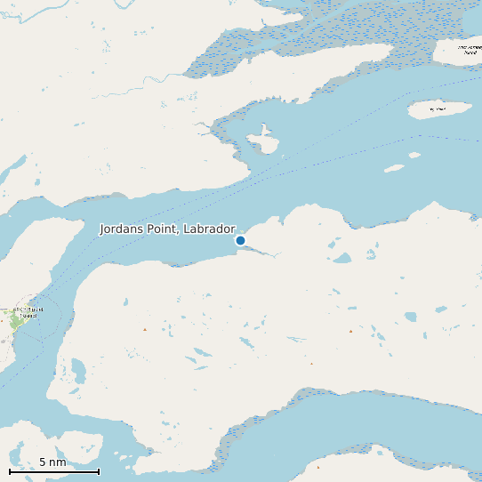 Map of Jordans Point, Labrador Tide Prediction Station