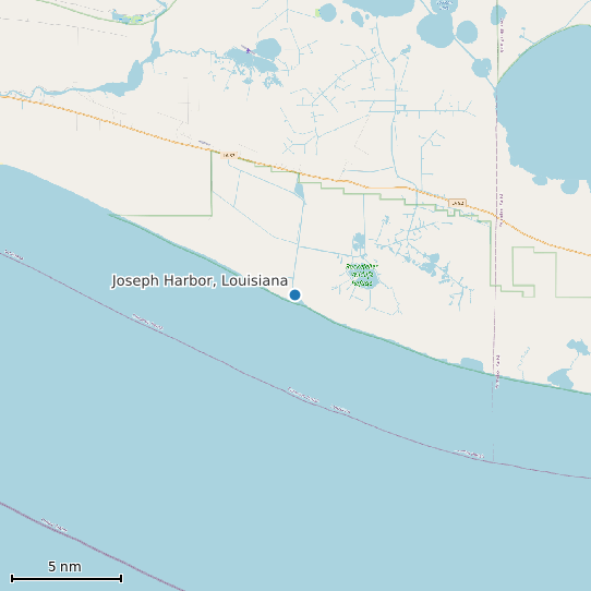 Map of Joseph Harbor, Louisiana Tide Prediction Station