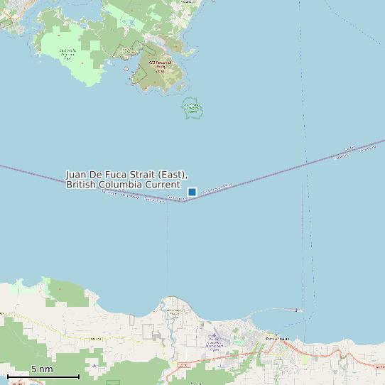 Map of Juan De Fuca Strait (East), British Columbia Current Prediction Station