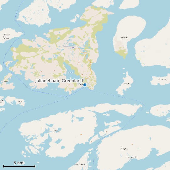 Map of Julianehaab, Greenland Tide Prediction Station