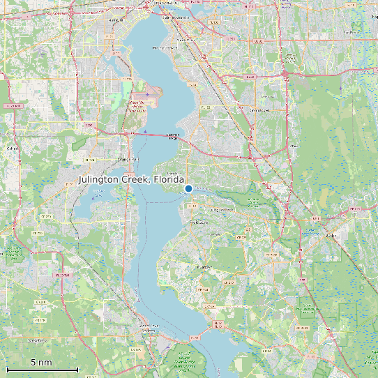 Map of Julington Creek, Florida Tide Prediction Station