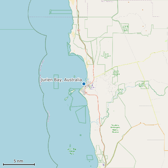 Map of Jurien Bay, Australia Tide Prediction Station