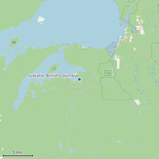 Map of Juskatla, British Columbia Tide Prediction Station