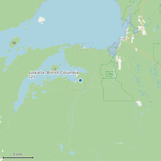 Map of Juskatla, British Columbia (2) Tide Prediction Station