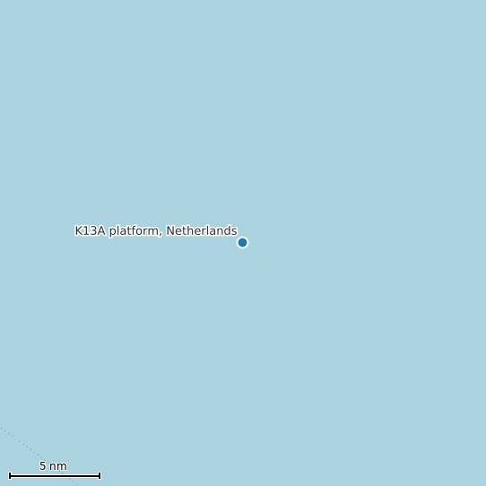 Map of K13A platform, Netherlands Tide Prediction Station