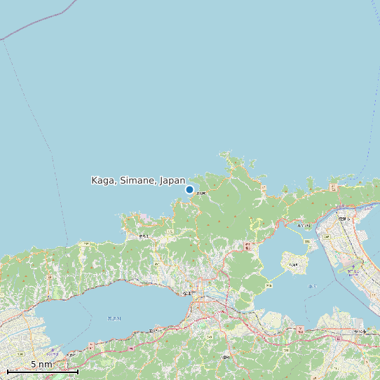 Map of Kaga, Simane, Japan Tide Prediction Station