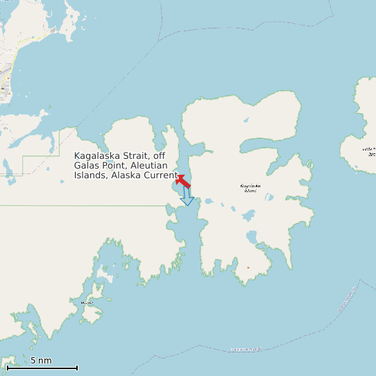Map of Kagalaska Strait, off Galas Point, Aleutian Islands, Alaska Current Prediction Station