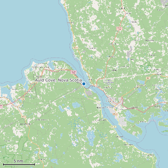 Map of Auld Cove, Nova Scotia Tide Prediction Station