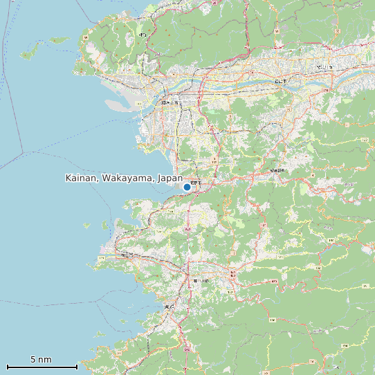 Map of Kainan, Wakayama, Japan Tide Prediction Station