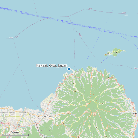 Map of Kakazi, Oita, Japan Tide Prediction Station