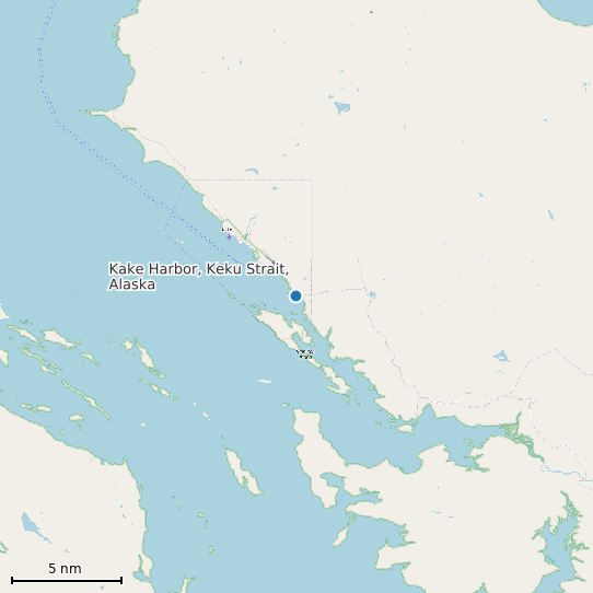 Map of Kake Harbor, Keku Strait, Alaska Tide Prediction Station