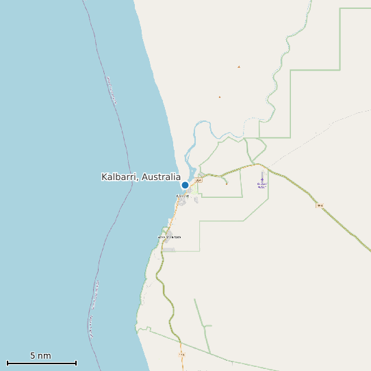 Map of Kalbarri, Australia Tide Prediction Station