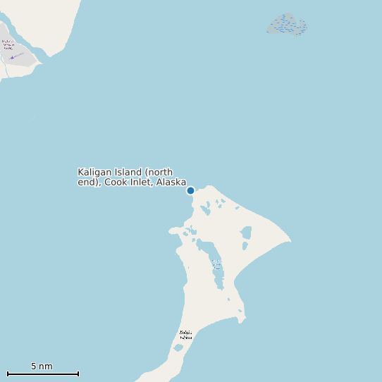 Map of Kaligan Island (north end), Cook Inlet, Alaska Tide Prediction Station