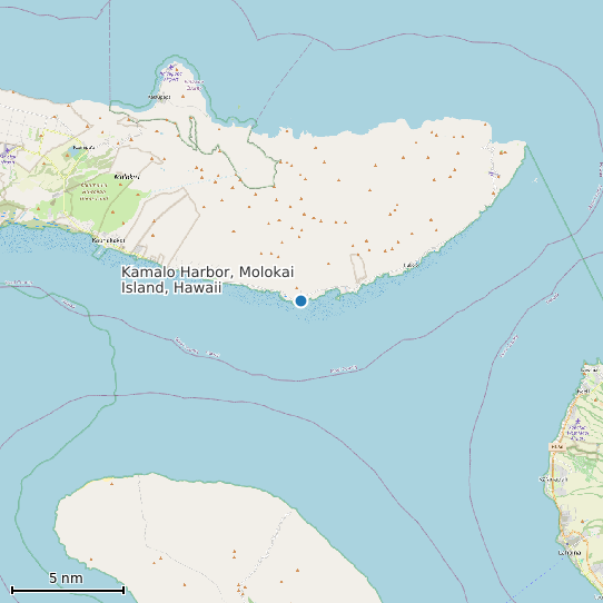 Map of Kamalo Harbor, Molokai Island, Hawaii Tide Prediction Station