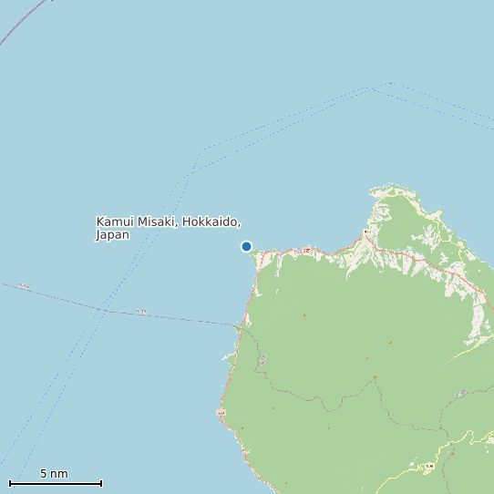 Map of Kamui Misaki, Hokkaido, Japan Tide Prediction Station