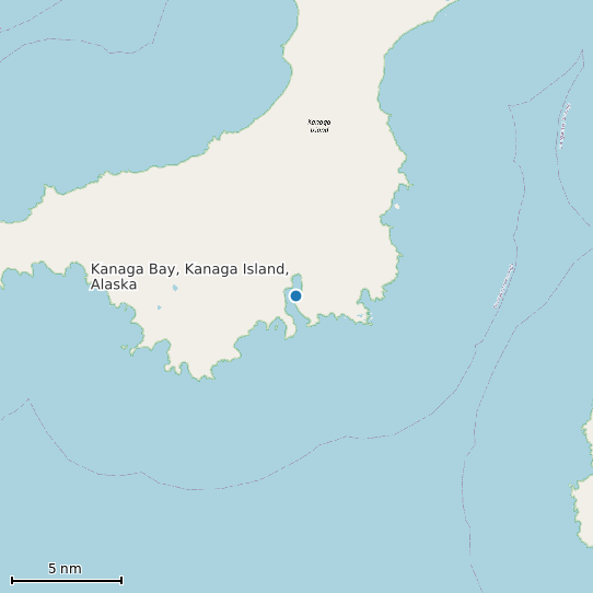 Map of Kanaga Bay, Kanaga Island, Alaska Tide Prediction Station