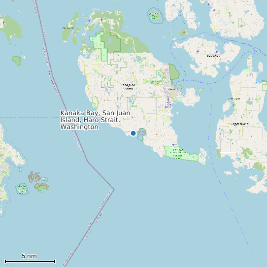 Map of Kanaka Bay, San Juan Island, Haro Strait, Washington Tide Prediction Station