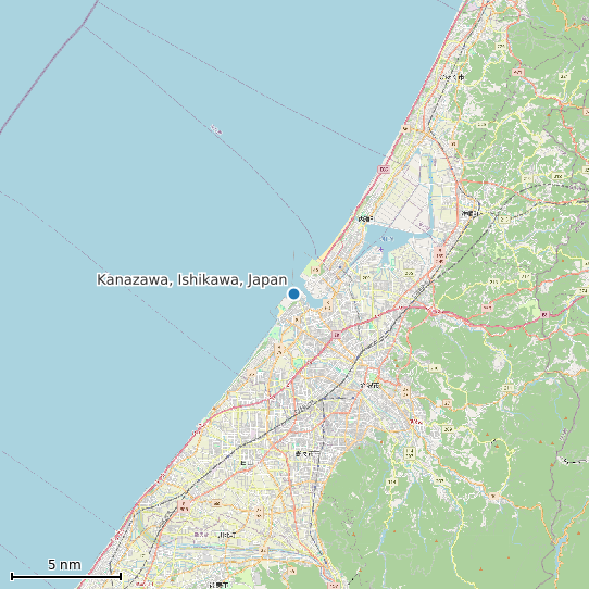 Map of Kanazawa, Ishikawa, Japan Tide Prediction Station