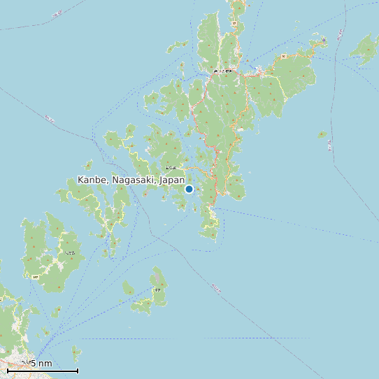 Map of Kanbe, Nagasaki, Japan Tide Prediction Station