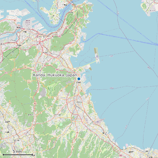 Map of Kanda, Hukuoka, Japan Tide Prediction Station