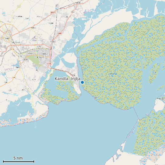 Map of Kandla, India Tide Prediction Station