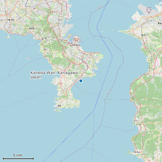 Map of Kaneda Wan, Kanagawa, Japan Tide Prediction Station