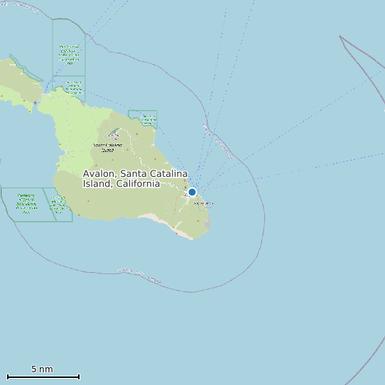 Map of Avalon, Santa Catalina Island, California Tide Prediction Station