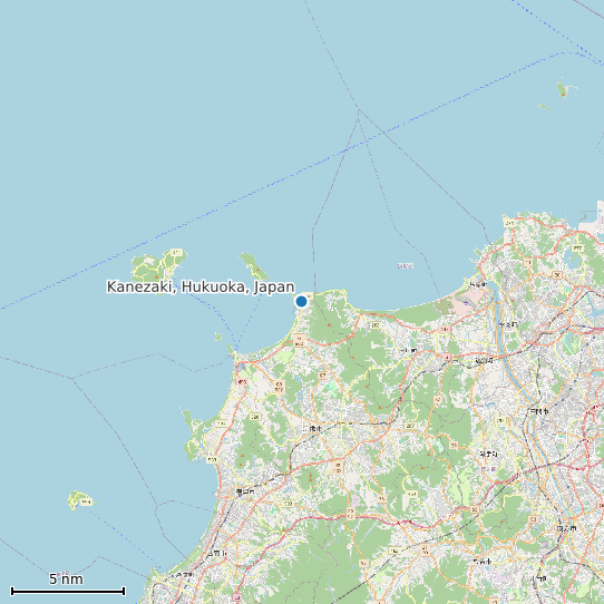 Map of Kanezaki, Hukuoka, Japan Tide Prediction Station