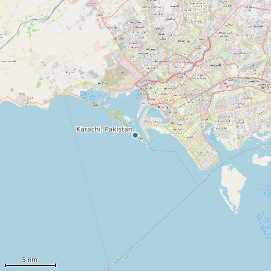 Map of Karachi, Pakistan Tide Prediction Station