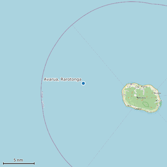 Map of Avarua, Rarotonga Tide Prediction Station
