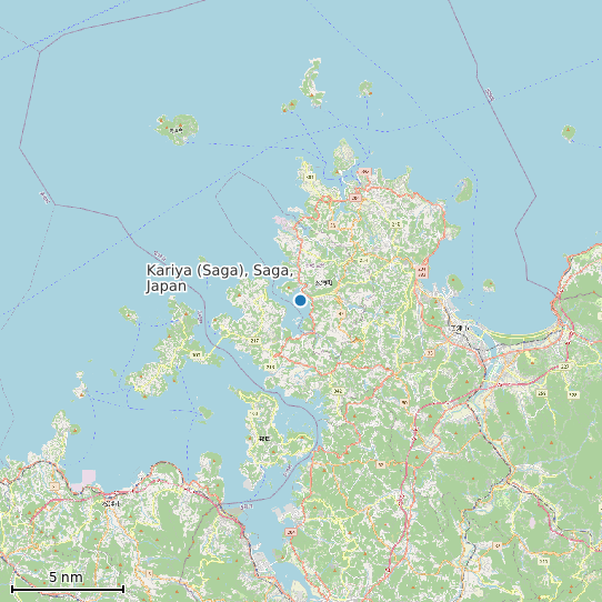 Map of Kariya (Saga), Saga, Japan Tide Prediction Station