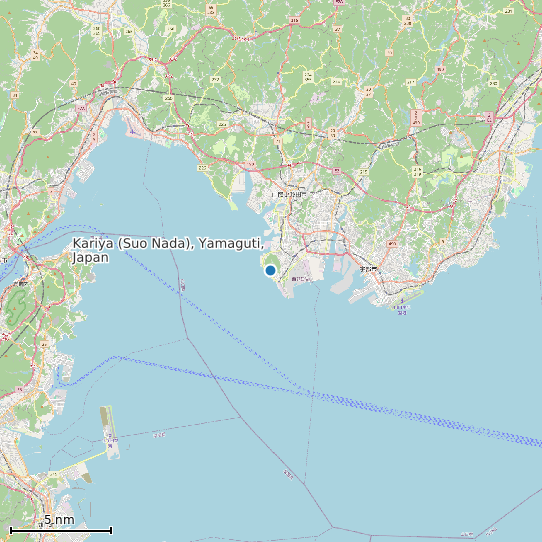 Map of Kariya (Suo Nada), Yamaguti, Japan Tide Prediction Station