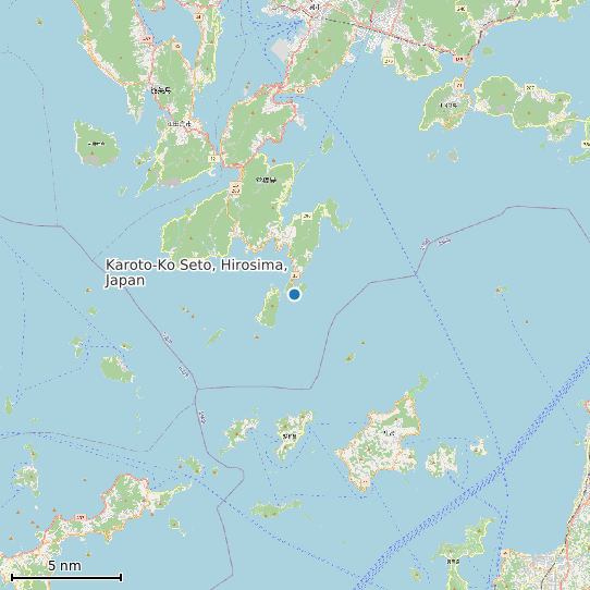 Map of Karoto-Ko Seto, Hirosima, Japan Tide Prediction Station