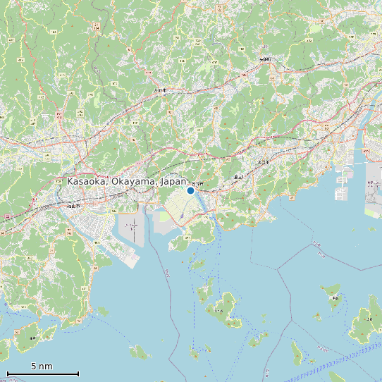 Map of Kasaoka, Okayama, Japan Tide Prediction Station