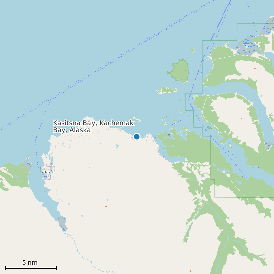 Map of Kasitsna Bay, Kachemak Bay, Alaska Tide Prediction Station