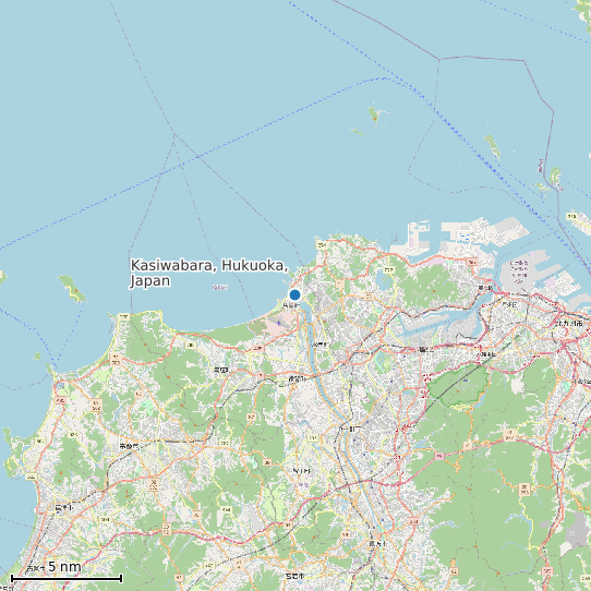 Map of Kasiwabara, Hukuoka, Japan Tide Prediction Station