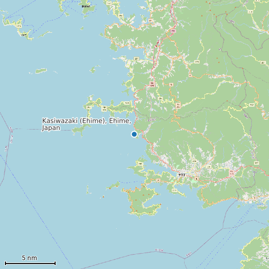 Map of Kasiwazaki (Ehime), Ehime, Japan Tide Prediction Station