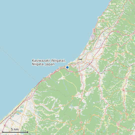 Map of Kasiwazaki (Niigata), Niigata, Japan Tide Prediction Station
