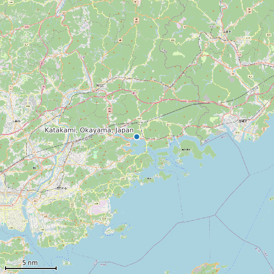 Map of Katakami, Okayama, Japan Tide Prediction Station