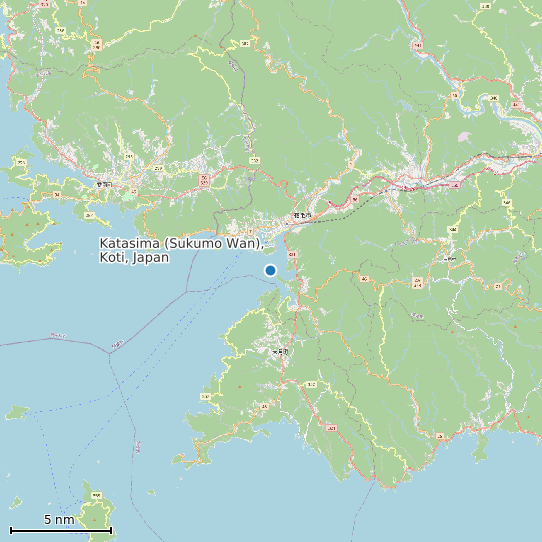 Map of Katasima (Sukumo Wan), Koti, Japan Tide Prediction Station