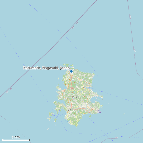 Map of Katumoto, Nagasaki, Japan Tide Prediction Station