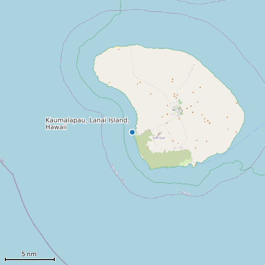 Map of Kaumalapau, Lanai Island, Hawaii Tide Prediction Station
