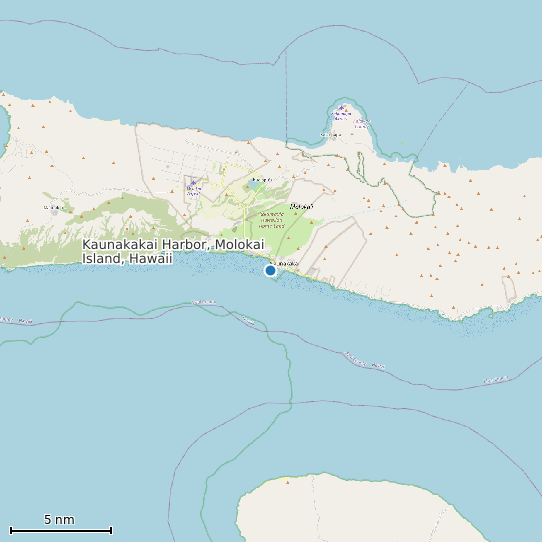 Map of Kaunakakai Harbor, Molokai Island, Hawaii Tide Prediction Station